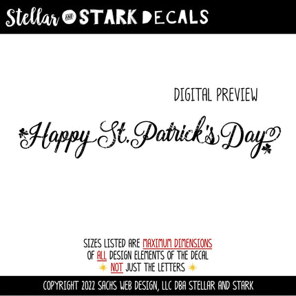 Happy St. Patrick's Day Vinyl Decal/Sticker