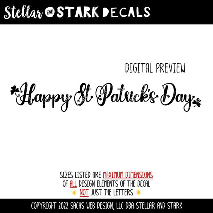Happy St. Patrick's Day Vinyl Decal/Sticker