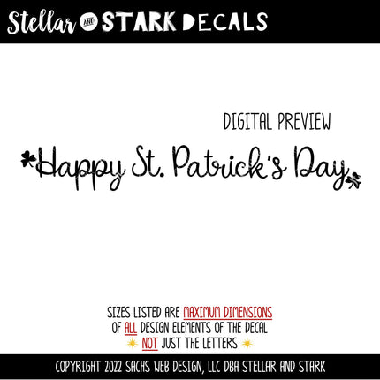 Happy St. Patrick's Day Vinyl Decal/Sticker