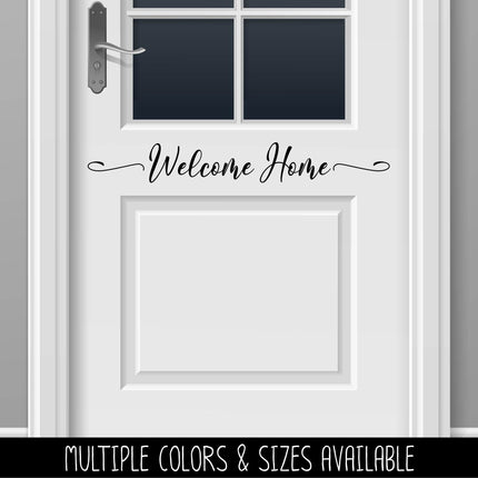Cursive Welcome with Swirl Home Vinyl Decal/Sticker