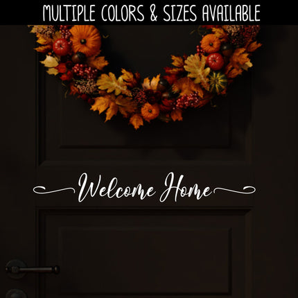 Cursive Welcome with Swirl Home Vinyl Decal/Sticker