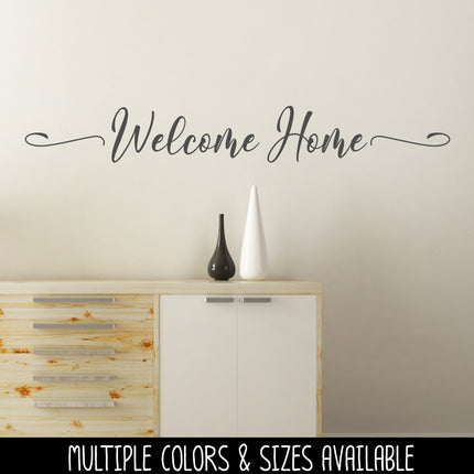 Cursive Welcome with Swirl Home Vinyl Decal/Sticker