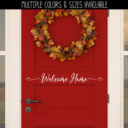 Cursive Welcome with Swirl Home Vinyl Decal/Sticker