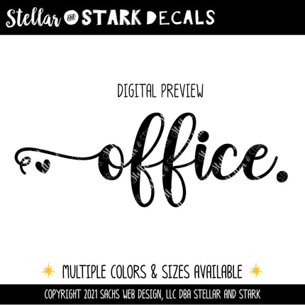 Office with Hearts Vinyl Decal/Sticker