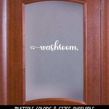 Washroom with Heart Vinyl Decal/Sticker