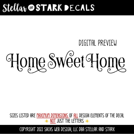Home Sweet Home Vinyl Decal/Sticker