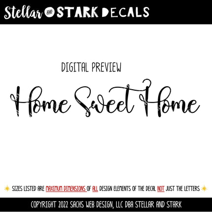 Home Sweet Home Vinyl Decal/Sticker