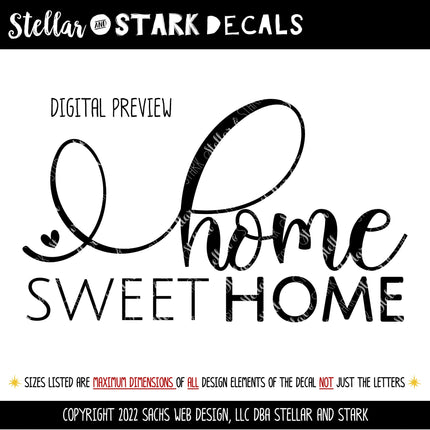 Home Sweet Home Vinyl Decal/Sticker