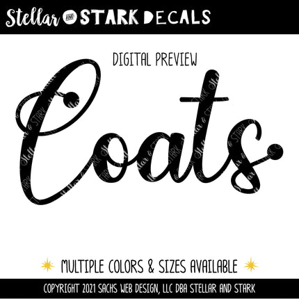 Coats Vinyl Decal/Sticker