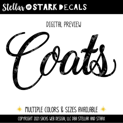 Coats Vinyl Decal/Sticker