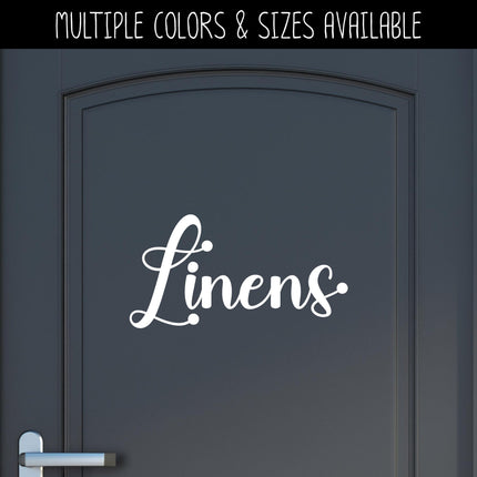 Cursive Linens Vinyl Decal/Sticker