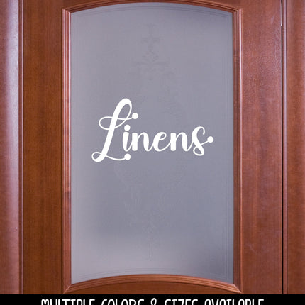 Cursive Linens Vinyl Decal/Sticker