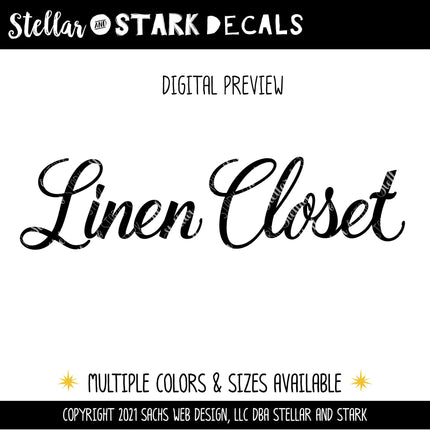 Linen Closet Vinyl Decal/Sticker