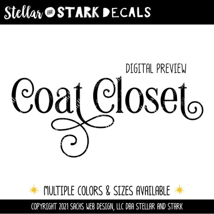 Coat Closet Vinyl Decal/Sticker