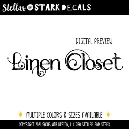 Linen Closet Vinyl Decal/Sticker