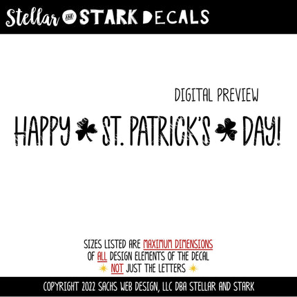 Happy St. Patrick's Day Vinyl Decal/Sticker