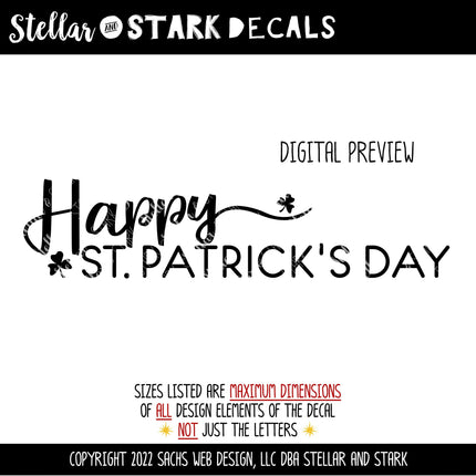 Happy St. Patrick's Day Vinyl Decal/Sticker