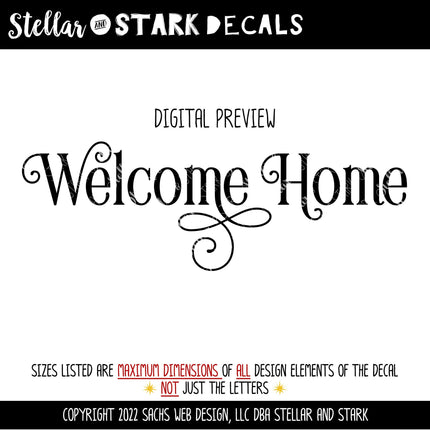 Welcome Home Vinyl Decal/Sticker