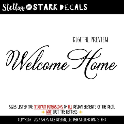 Welcome Home Vinyl Decal/Sticker