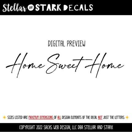 Home Sweet Home Vinyl Decal/Sticker