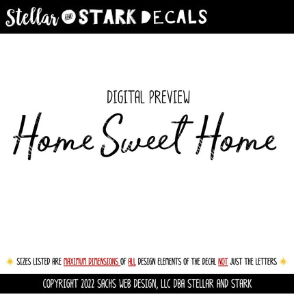 Home Sweet Home Vinyl Decal/Sticker