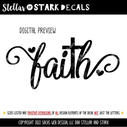 Faith with Cross Vinyl Decal/Sticker