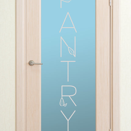 Vertical Pantry Vinyl Decal/Sticker with Leaves