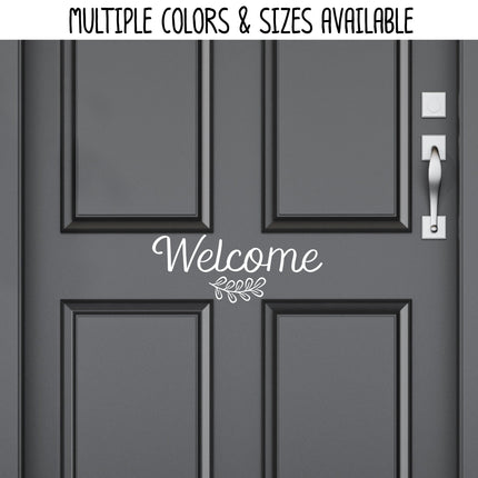 Welcome with Leaves Vinyl Decal/Sticker