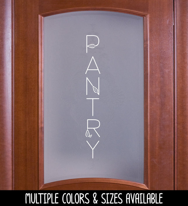 Vertical Pantry Vinyl Decal/Sticker with Leaves
