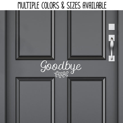 Goodbye with Leaves Vinyl Decal/Sticker