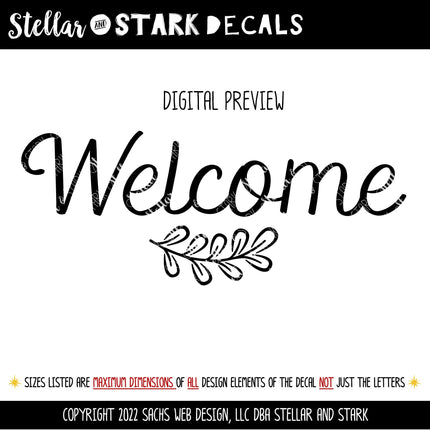 Welcome with Leaves Vinyl Decal/Sticker