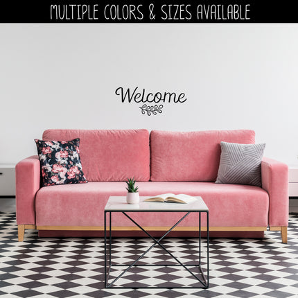 Welcome with Leaves Vinyl Decal/Sticker
