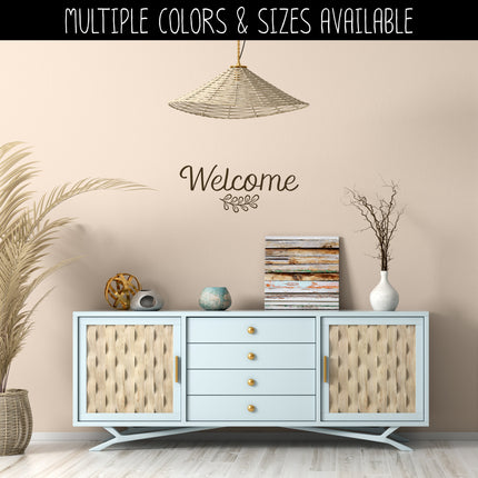 Welcome with Leaves Vinyl Decal/Sticker