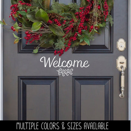 Welcome with Leaves Vinyl Decal/Sticker
