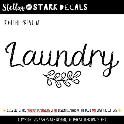 Laundry w/ Leaves Vinyl Decal/Sticker