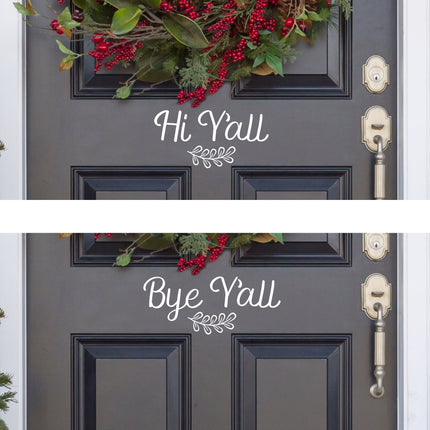 Bye Y'all with Leaves Vinyl Decal/Sticker