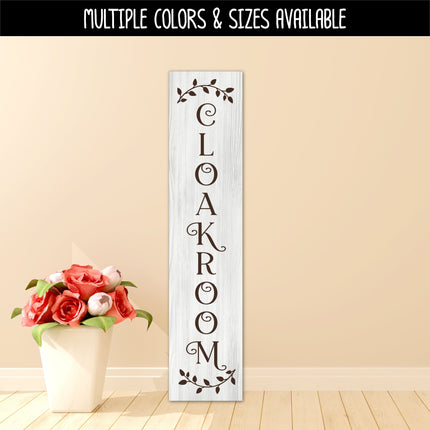 Vertical Cloakroom Vinyl Decal/Sticker