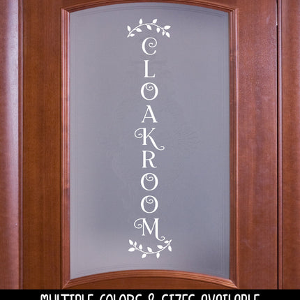 Vertical Cloakroom Vinyl Decal/Sticker