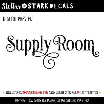 Ornamental Supply Room Vinyl Decal/Sticker