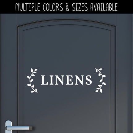 Linens with Curved Leaves Vinyl Decal/Sticker