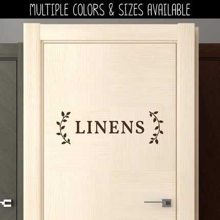 Linens with Curved Leaves Vinyl Decal/Sticker