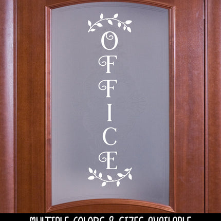 Vertical Office Curved Leaves Vinyl Decal/Sticker
