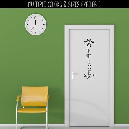 Vertical Office Curved Leaves Vinyl Decal/Sticker