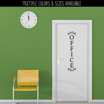 Vertical Office Curved Leaves Vinyl Decal/Sticker