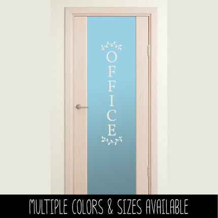 Vertical Office Curved Leaves Vinyl Decal/Sticker
