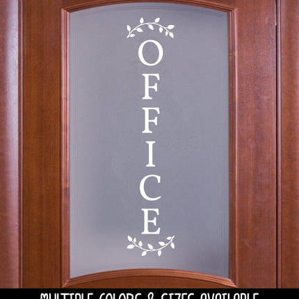 Vertical Office Curved Leaves Vinyl Decal/Sticker