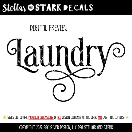 Ornamental Laundry Decal/Sticker