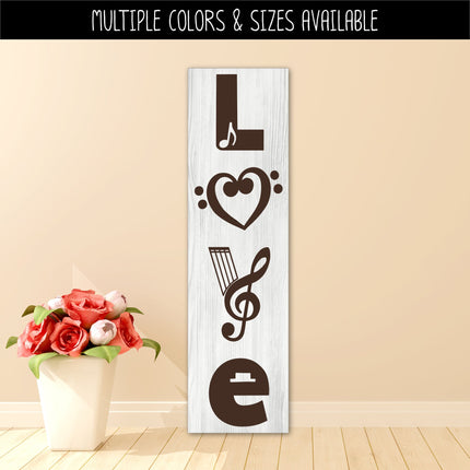 Vertical Musical Love Vinyl Decal/Sticker