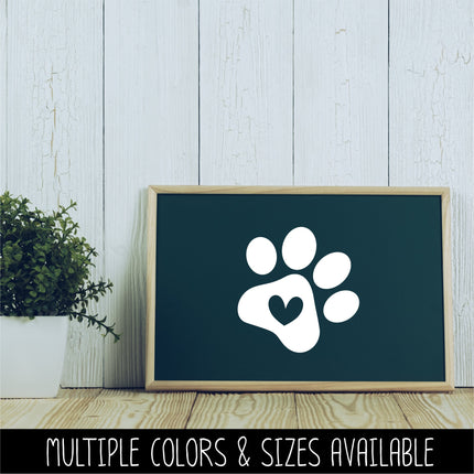 Dog Paw with Heart Vinyl Decal/Sticker