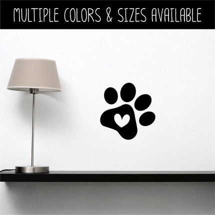 Dog Paw with Heart Vinyl Decal/Sticker